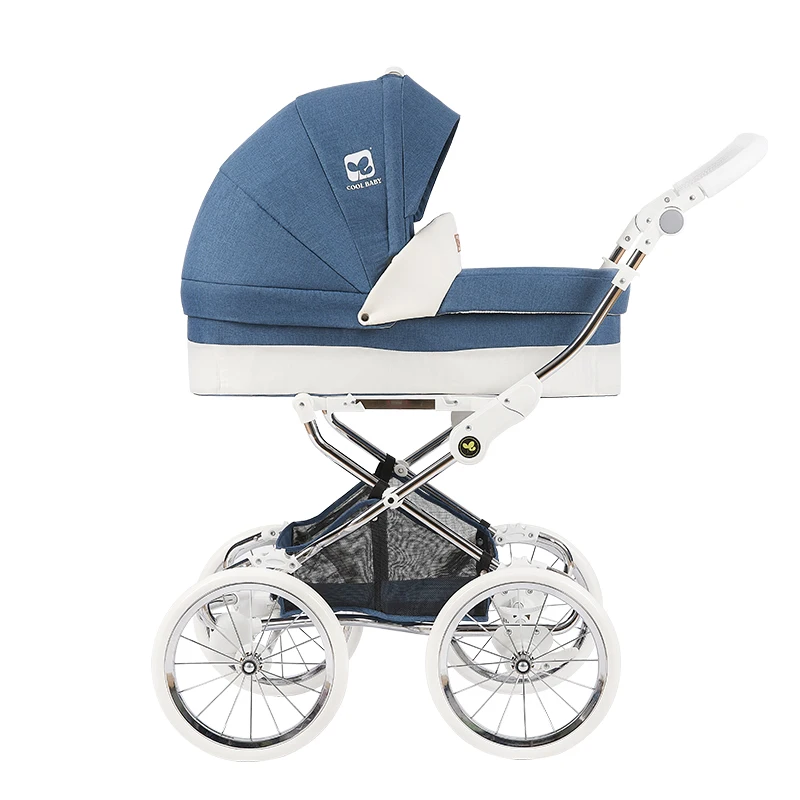 Европейская королевская коляска с высоким пейзажем, двухполосная Роскошная детская коляска, Горячая мама, коляска для путешествий, Cochesitos de Bebe - Цвет: Royal blue