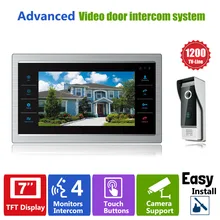 Homefong 7″ TFT 1200TVL Door Monitor Video Intercom Home Door Phone Recorder System SD/TF Card Supported Waterproof Rain Cover