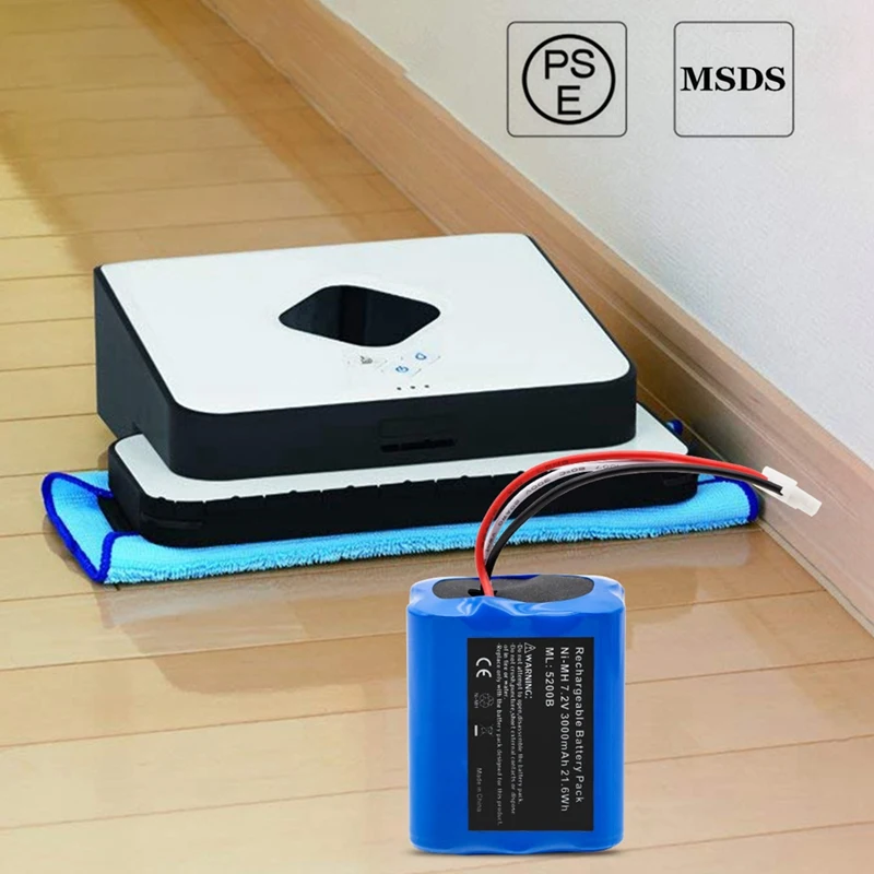 7,2 V 3000Mah Ni-MH Замена батареи для Irobot Mint 5200 5200B салфетки для робота-пылесоса Irobot Braava 380T очиститель пола