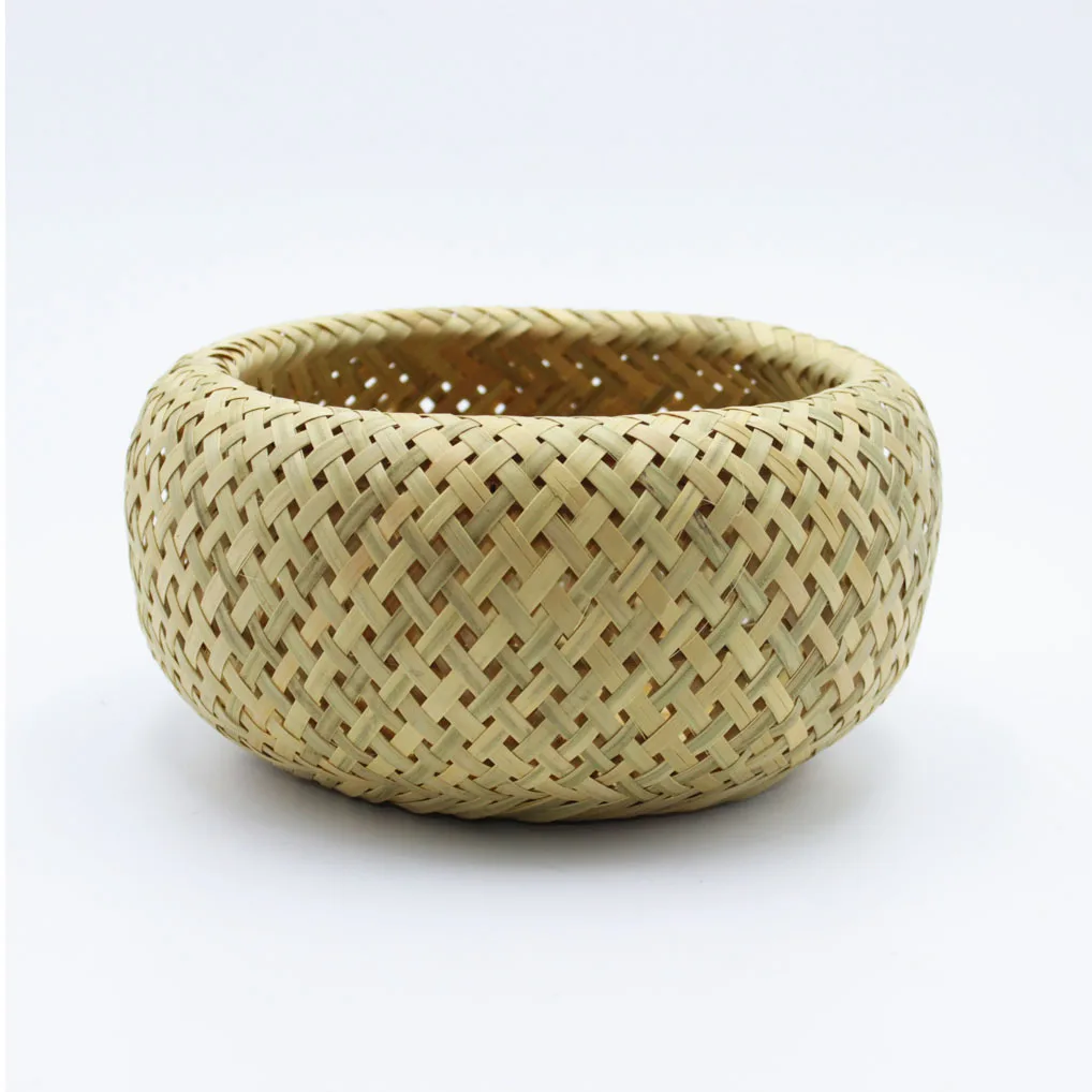 

Bamboo Handmade Woven Storage Basket Double Bird's Nest Fruit Basket Fruit Plate Snacks Desktop Organizer Drying dustpan cage