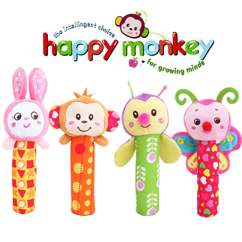 Kinds Baby Hand Grip Rod Toys, Educational Toys Rattle Animal