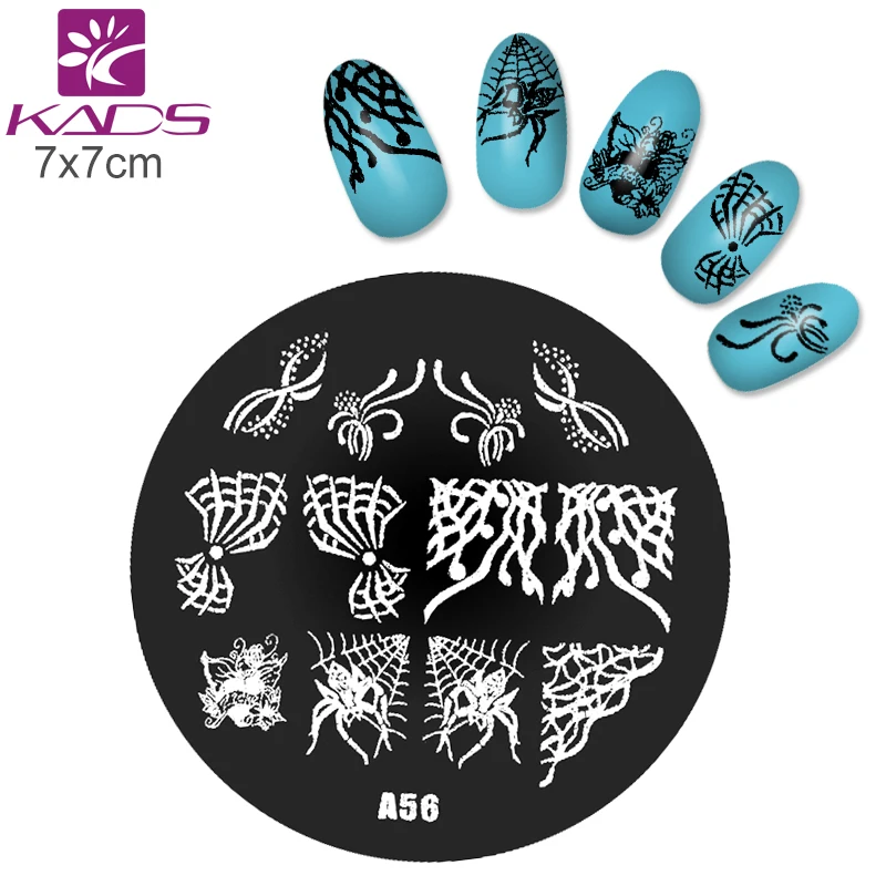 

KADS A56 Spider web With Spider Nail Art Stamping Stamp Polish Stamping Nail Art Manicure Template Nail Stamp Tools