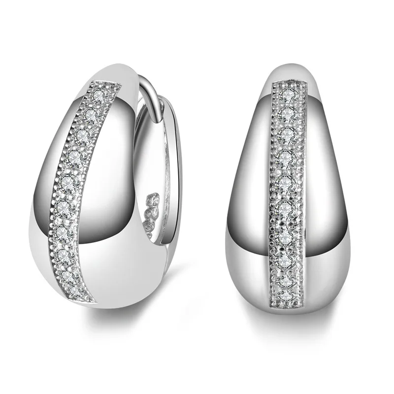 

Pendientes Mujer 925 Sterling Silver Jewelry U Cz Rhinestone Earings Women Brincos Para As Mulheres Boucle D'oreille Oorbellen