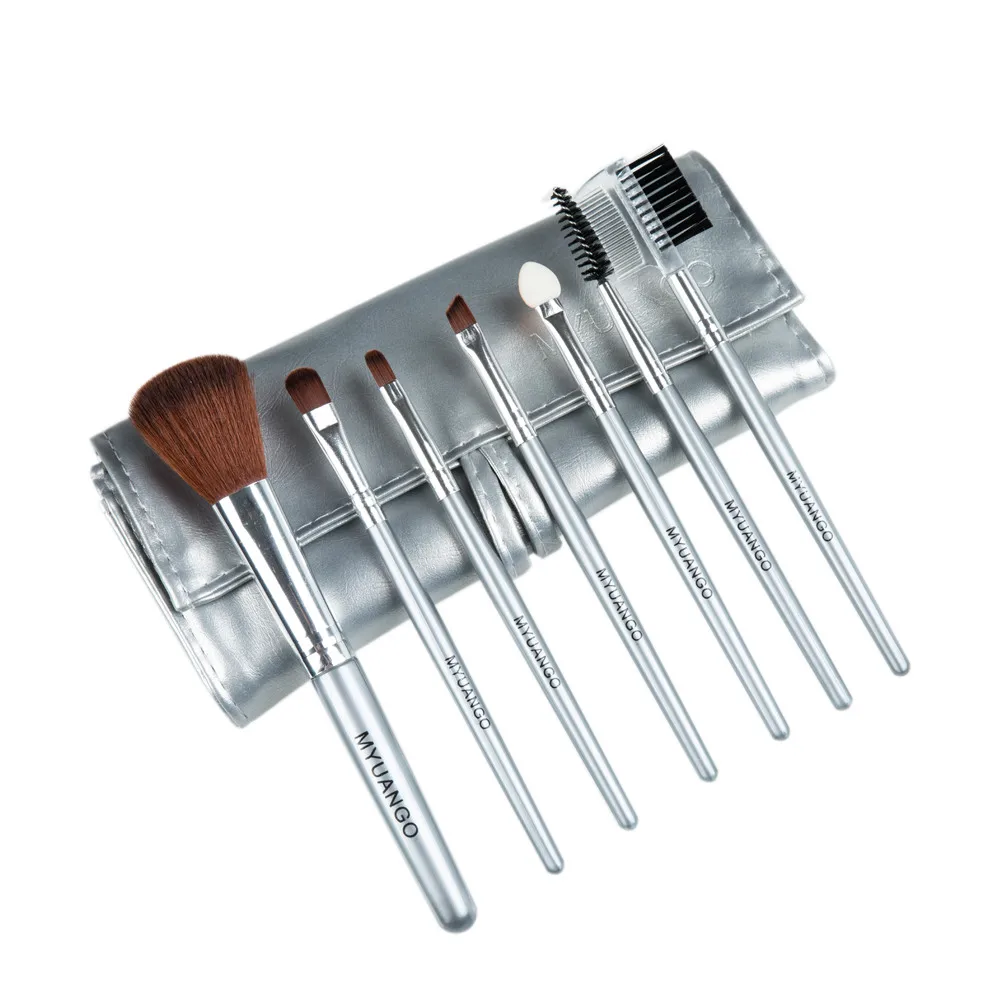 

Makeup Brushes 7PCS Set Bamboo Make Up Brush Soft Synthetic Collection Kit with Powder Contour Eyeshadow Eyebrow Brushes