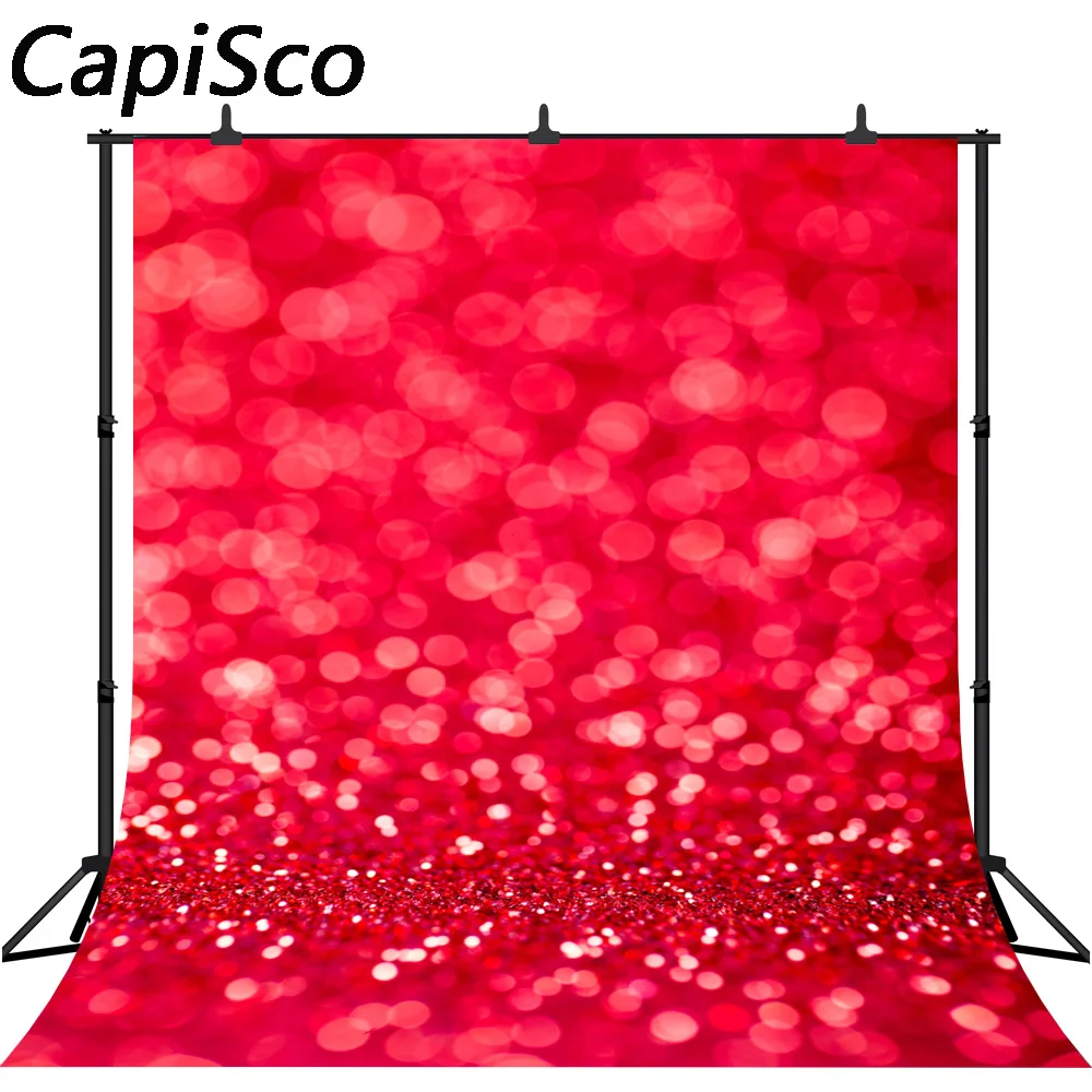 

Capisco Red Glitters Party shiny bokeh wedding Scene Photo Backgrounds Customized Photographic Backdrops For Photo Studio