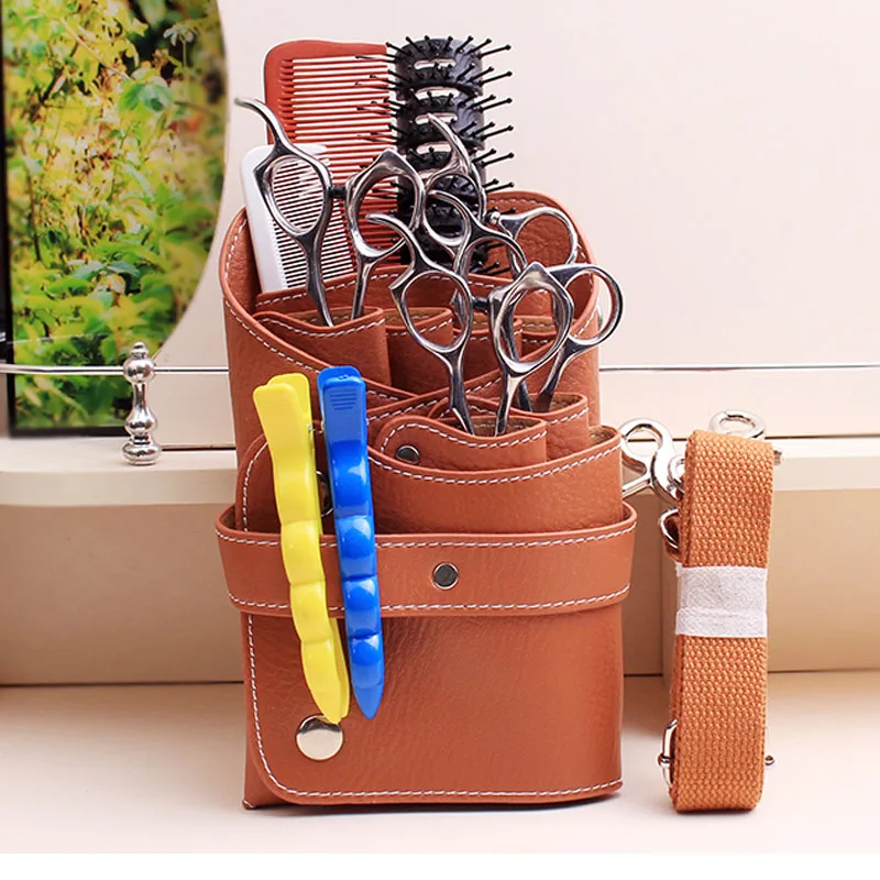 PU Leather Barber Hair Scissor Bag Hairdressing Holster Pouch Holder
