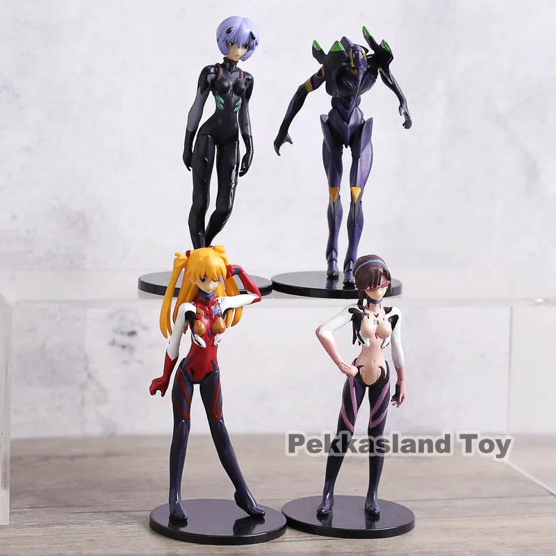 

EVA Neon Genesis Evangelion Ayanami Rei Makinami Asuka PVC Action Figures Toys 4pcs/set