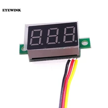 Мини 0,28 дюйма 0,28 дюйма 3 бита постоянного тока 0-100 в цифровой красный/синий/зеленый светодиодный дисплей панель Измеритель Напряжения вольтметр тестер скидка 39