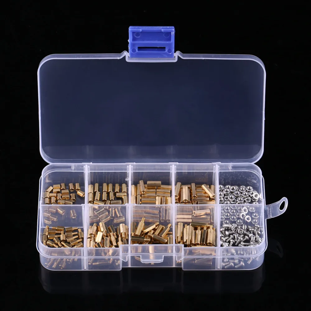 

Brass M2 M3 Hex Column Female Male Standoff Screw Nut Assortment Kit Brass and Stainless Steel Screws