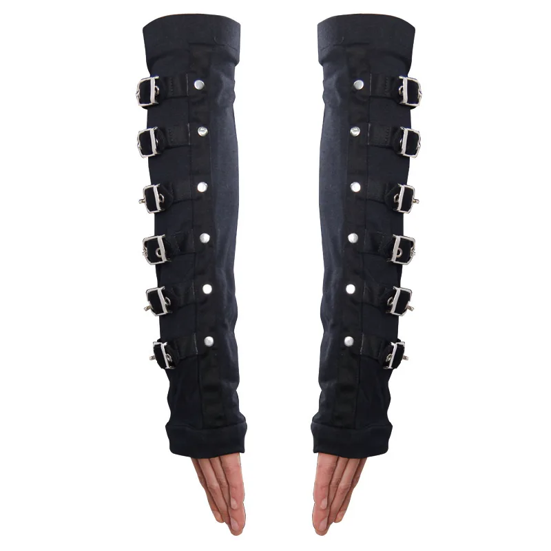 

Devil Fashion Punk Winter Arm Warmers Fingerless Gloves Black Gothic Unisex Arm Gloves Arm Protection With Metal Button