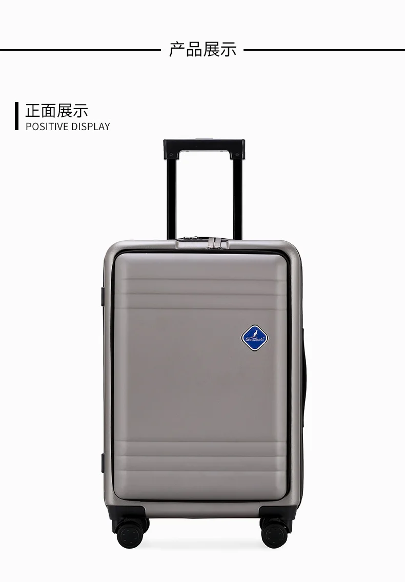 Фирменная Передняя открывающаяся тележка чемодан стильный чемодан с мезонином Дорожный чемодан-тележка для компьютера ноутбук 2" 22" 2" дюймов