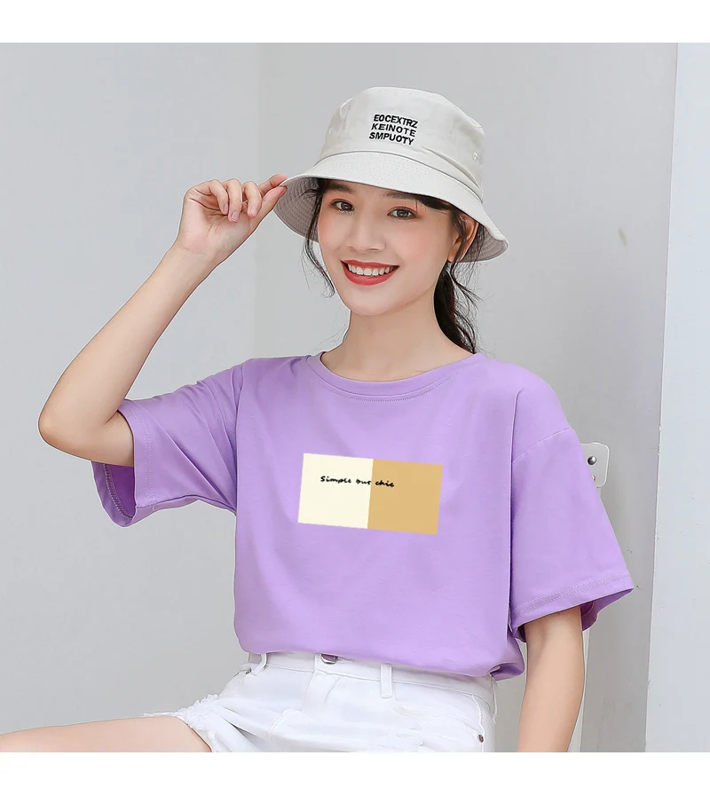 New Women T-shirts Casual Harajuku Letter Printed Tops Tee Summer Female Short Sleeve Cotton Loose Korean Tumblr T Shirt Clothes (16)