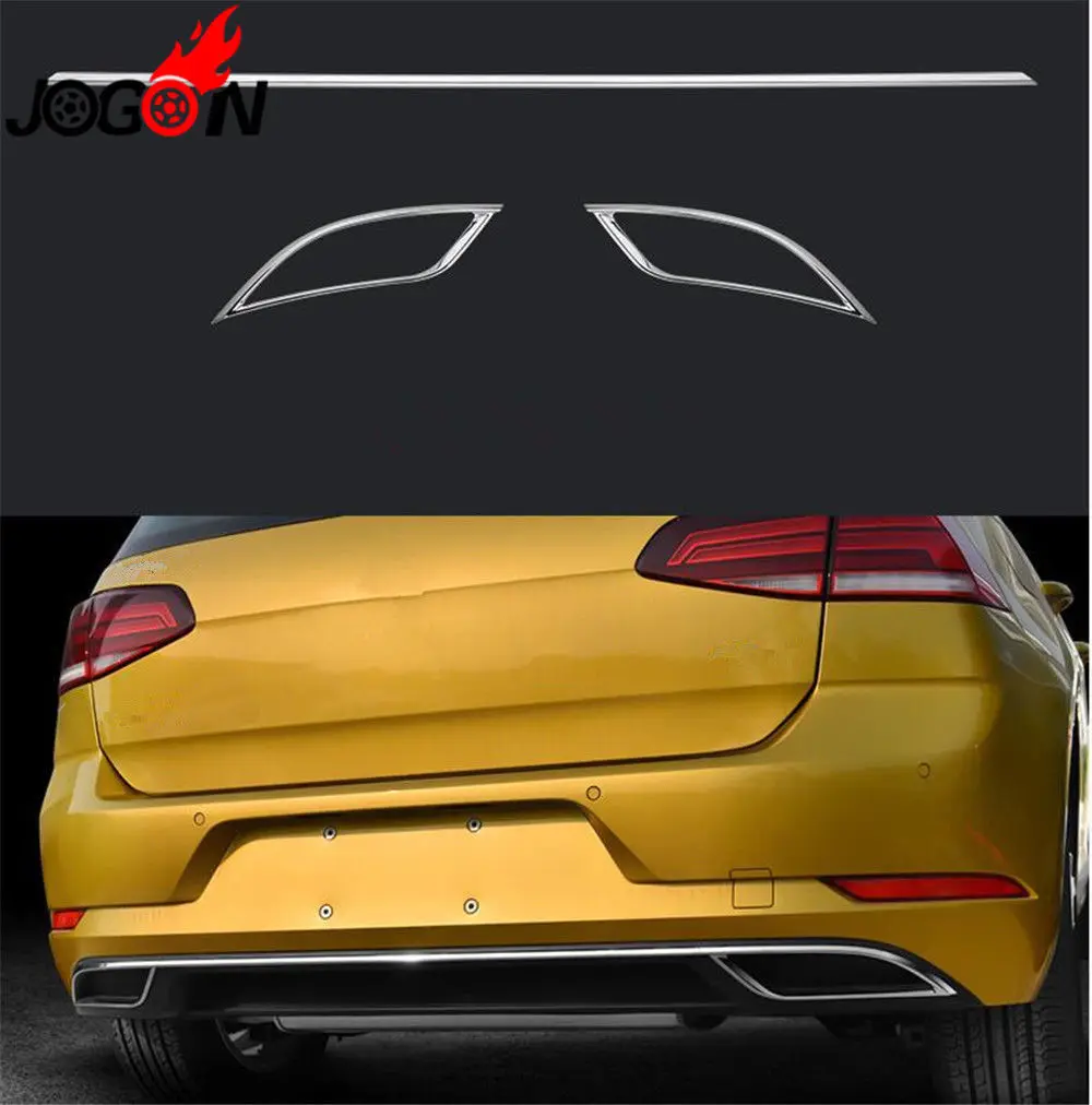 

Car Rear Tail Pipes Trims For VW GOLF 7.5 MK7 TDI 2018 Facelift Back Bumper Decoration