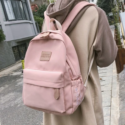 Розовый брендовый рюкзак высокого качества, водонепроницаемая нейлоновая сумка для отдыха или путешествий, однотонная посылка в японском стиле с китайскими персонажами - Цвет: Розовый