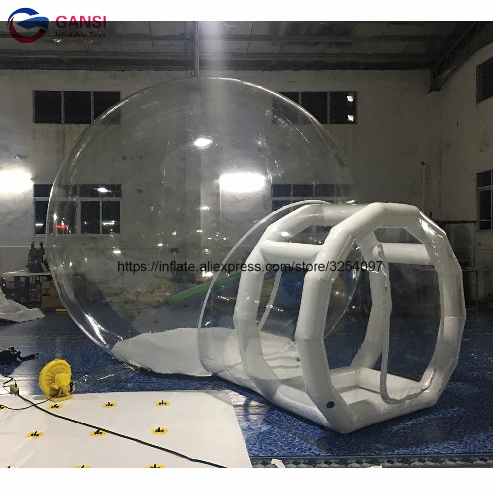 3M Diameter Yard Inflatable Bubble Tent Decoration, Giant Transparent Bubble House With 2M Frame Tube Entrance plastic palm trees 3 album design bath mat carpet anti slip bathroom kit house interior entrance mat