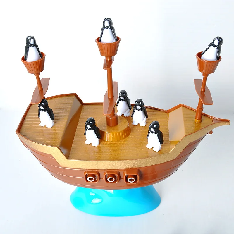 

Creative Pirate Boat Balancing Game Penguins Balance Interactive Table Game Children Learning Educational Toys Kids Desk Toys
