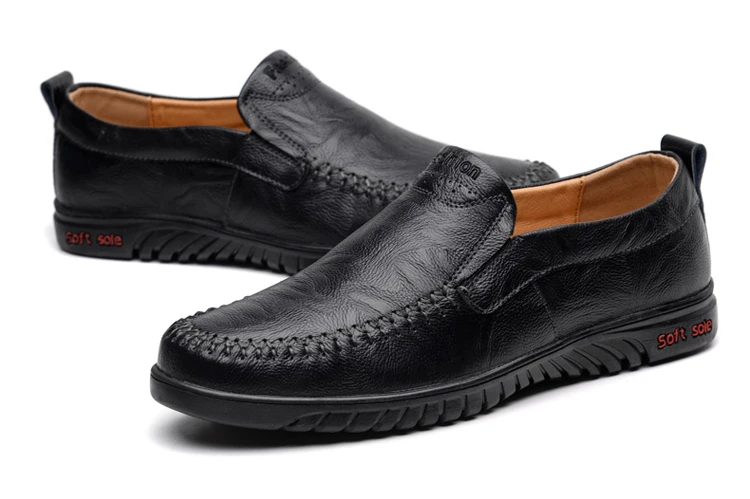 JINTOHO/Мужская обувь из натуральной кожи без застежки; модная мужская удобная обувь; брендовая мужская кожаная обувь; повседневная кожаная обувь для мужчин