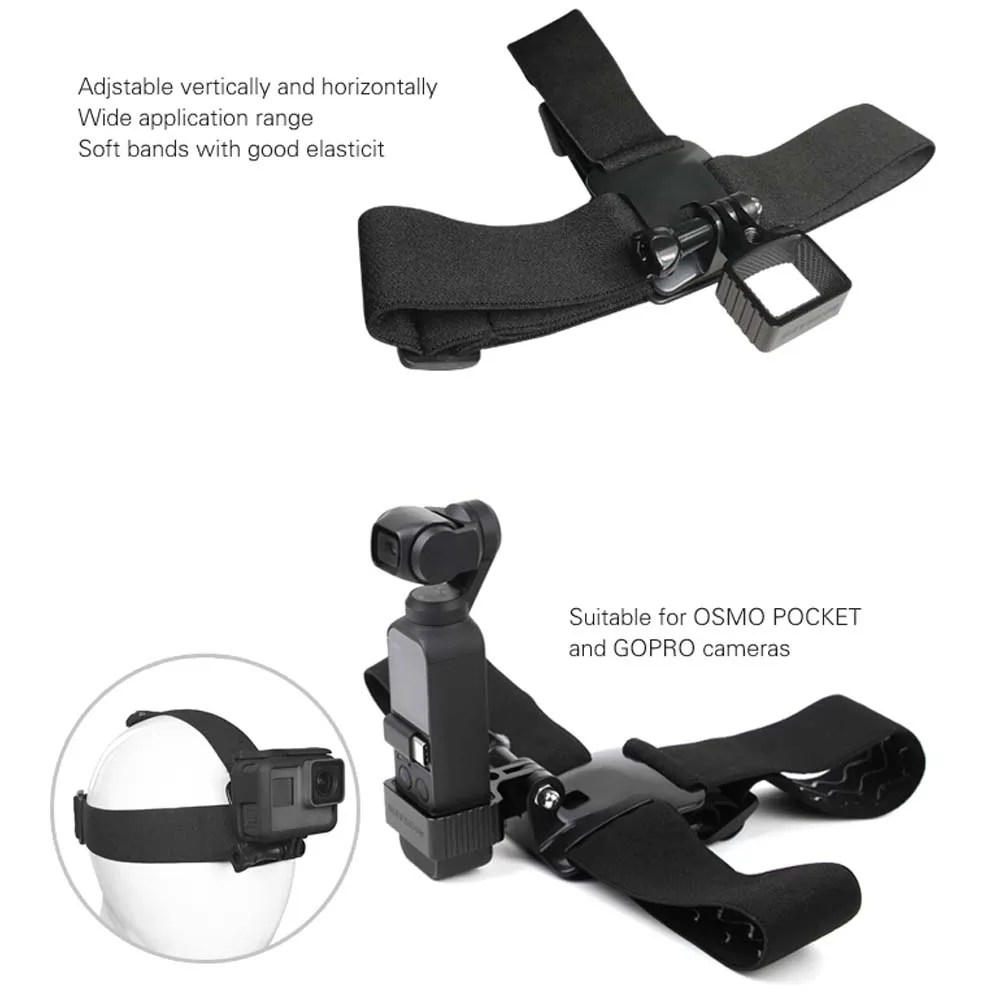 JINSERTA Алюминиевый адаптер с нагрудным/головным/наручным ремешком для DJI OSMO Карманный карданный штатив для камеры с расширяющимся штативом для gopro