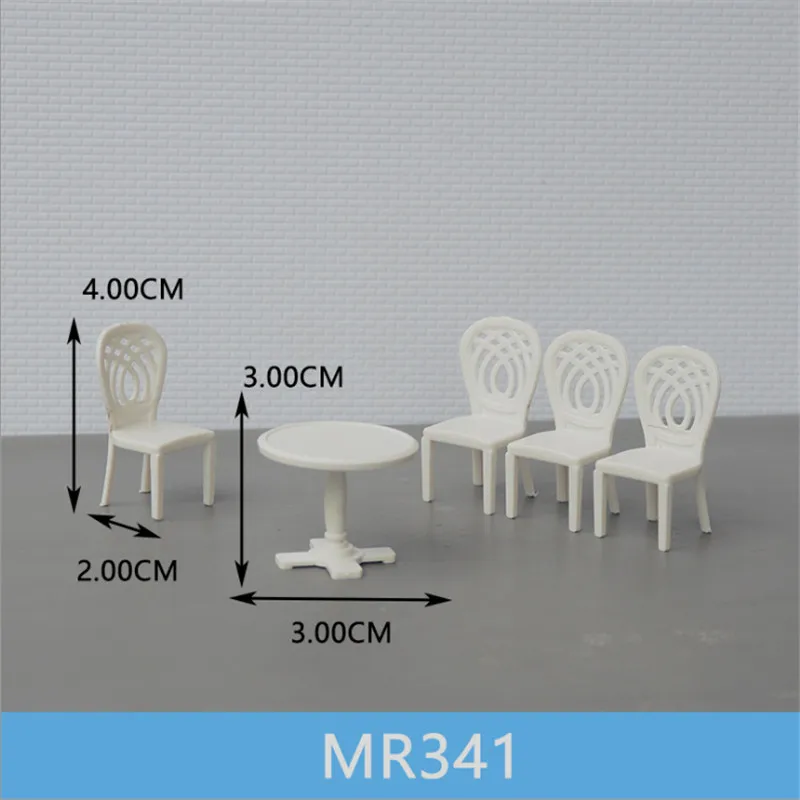 1 компл./лот весы 1:25 Пластик миниатюрная мебель стол и стул для строительства поезда Макет железной дороги декорации аксессуары - Цвет: MR341