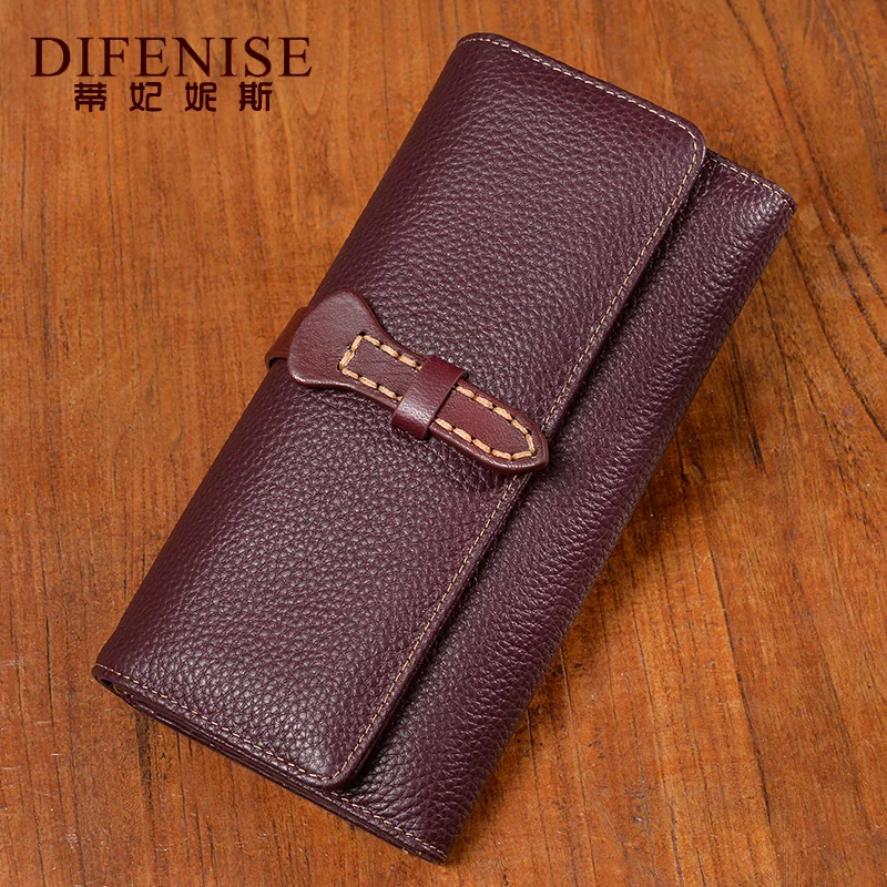 

2017 Hot Sales First Layer Of Cowhide Female Wallets Zipper Genuine Leather Long Design Lovers Men/Women Wallets