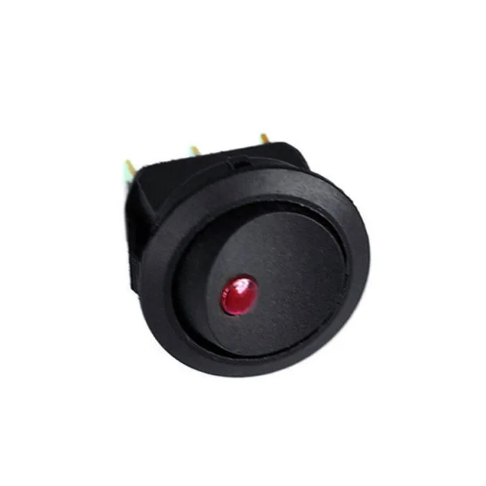 

5x 16A 12V LED Dot Light Car Boat Round Rocker ON/OFF SPST Switch Red Toggle Switch ON/OFF Black Button#y4