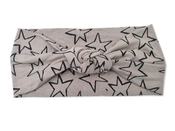 

J173222 fashion knot print five pointed star headband