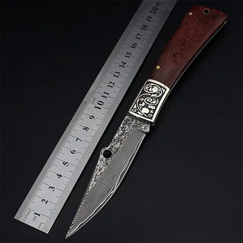 

2020 New Free Shipping Outdoor Damascus Tactical Folding Knife Self-defense Practical Gift Collection Hunting Knives EDC Tools