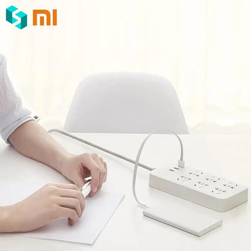 Оригинальная силовая полоса Xiaomi Mijia базовая версия 6 розеток С 3 5 в 2 1 А быстрая