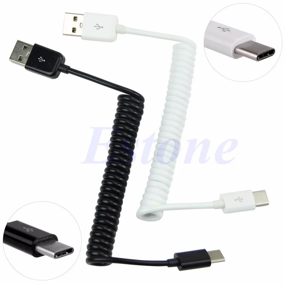 

Spring Coiled USB-C USB 3.1 Type C Male to Male Data Cable For Nokia N1 Macbook