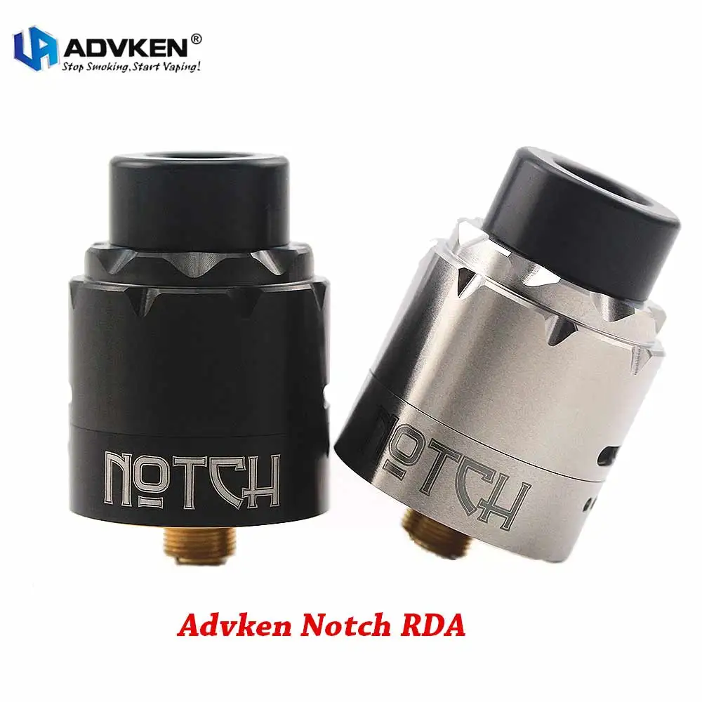 

E-cigs Atomizer RDA Advken Notch RDA 24MM Atomizers tank Knurled Top Caps fitting 510 ecigarette box mod Vape tank vs ammit RDA