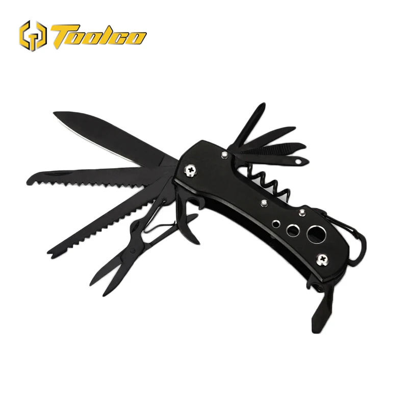 

Toolgo 12 in 1 Multifunction Swiss Knife Stainless Steel Outdoor EDC Camping Survival Knife Tool Folding Knives