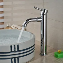 Luxury Chrome Brass Bathroom Mixer Faucet Single Handle Basin Sink Washing Taps Deck Mounted