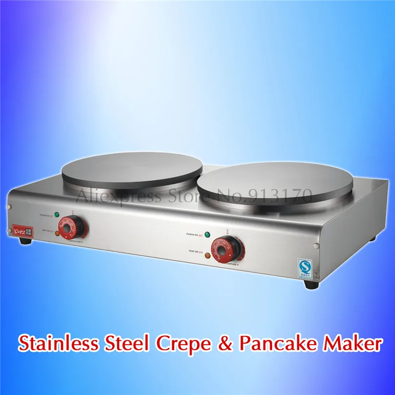 Stainless Steel Crepe Machine Double Pans Electric Pancake Maker Non