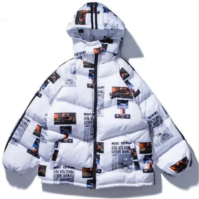 Зимняя Свободная куртка в стиле хип-хоп