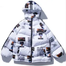 Зимняя Свободная куртка в стиле хип-хоп