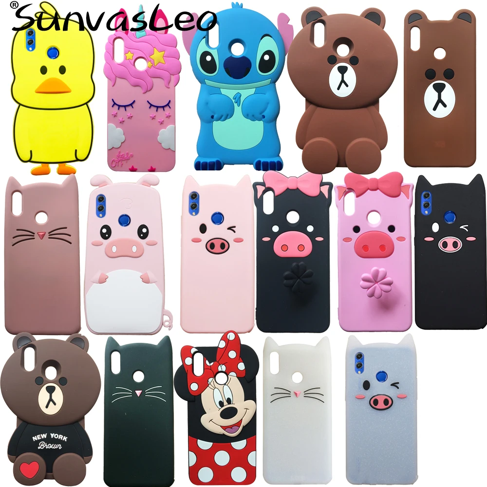 

For Huawei Y9 2019 3D Soft Silicone Case Cute Cartoon Animal Cell Phone Back Cover Shell Skin Original Cases For Huawei Honor 8X