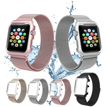 

for apple watch series 1 / 2 / 3 stainless steel bracelet wrist band 42mm milan loop belt 38mm magnetic strapi watch band