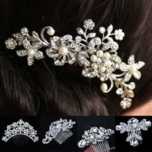 one piece faux pearls comb manual headdress high-grade the butterfly hairpin of bride bijoux femme tiara menina Jewelry gift