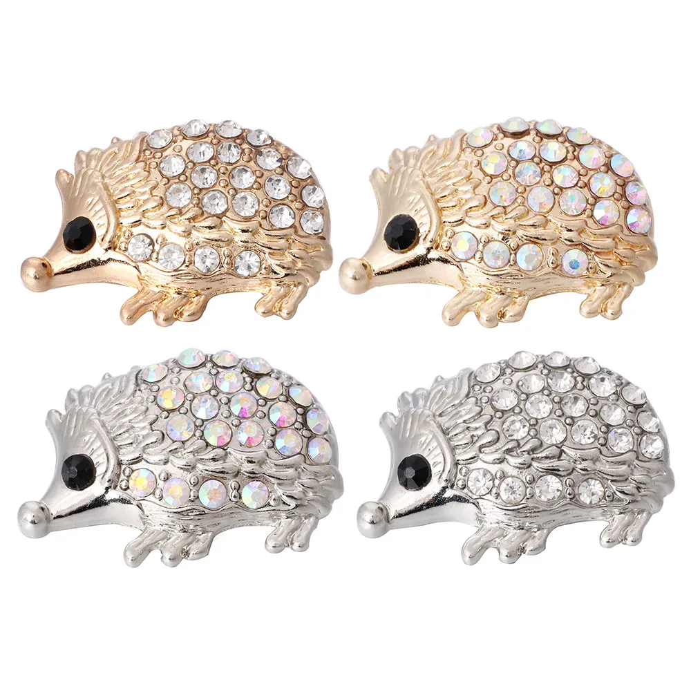 

5pcs/lot New Snap Button Jewelry Rhinestone Hedgehog 18mm Metal Snap Buttons Fit Snap Button Bracelet for Women Men