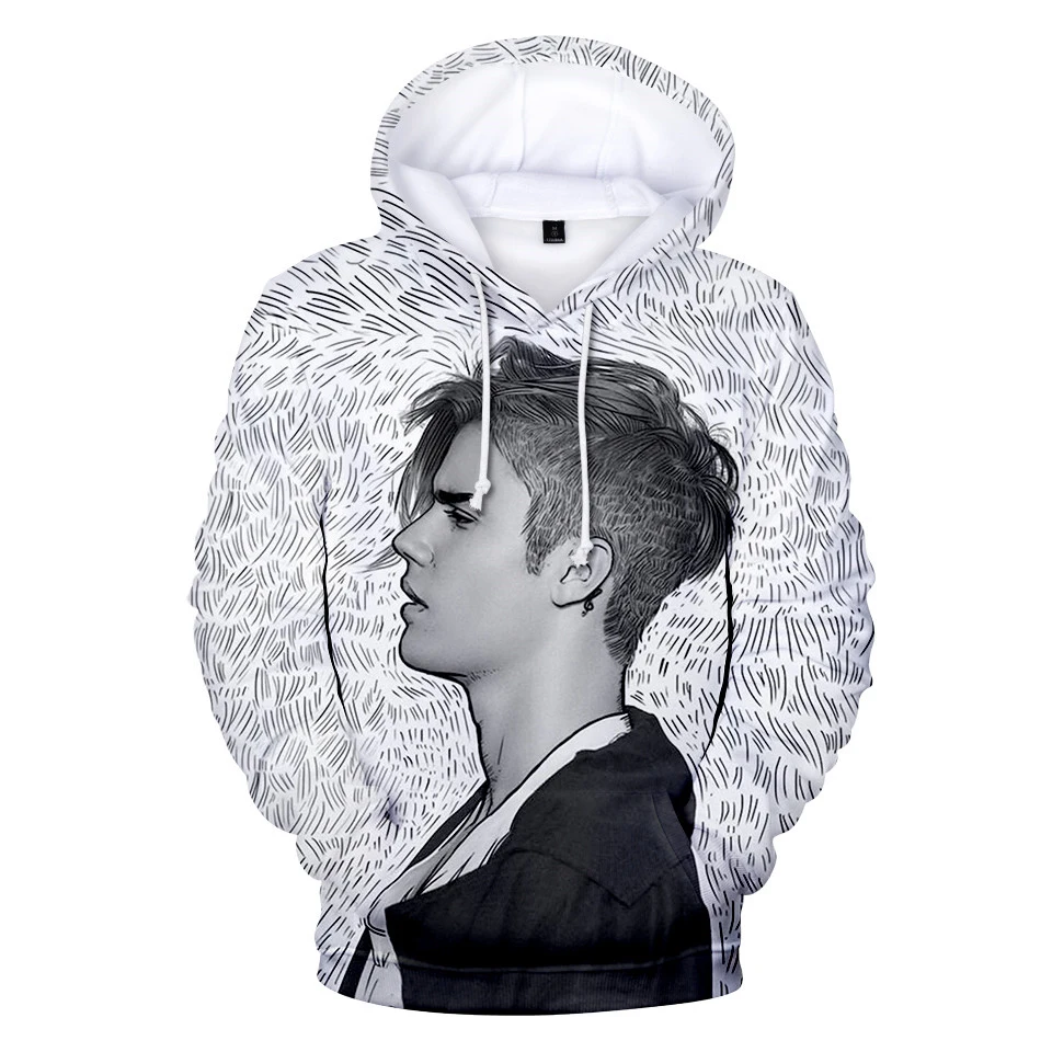Singer Justin Bieber Portrait 3D Popular Cool Anime Print Sweatshirt Hoodies Men Women Fashion Streetwear Hip Hop Fans Clothes