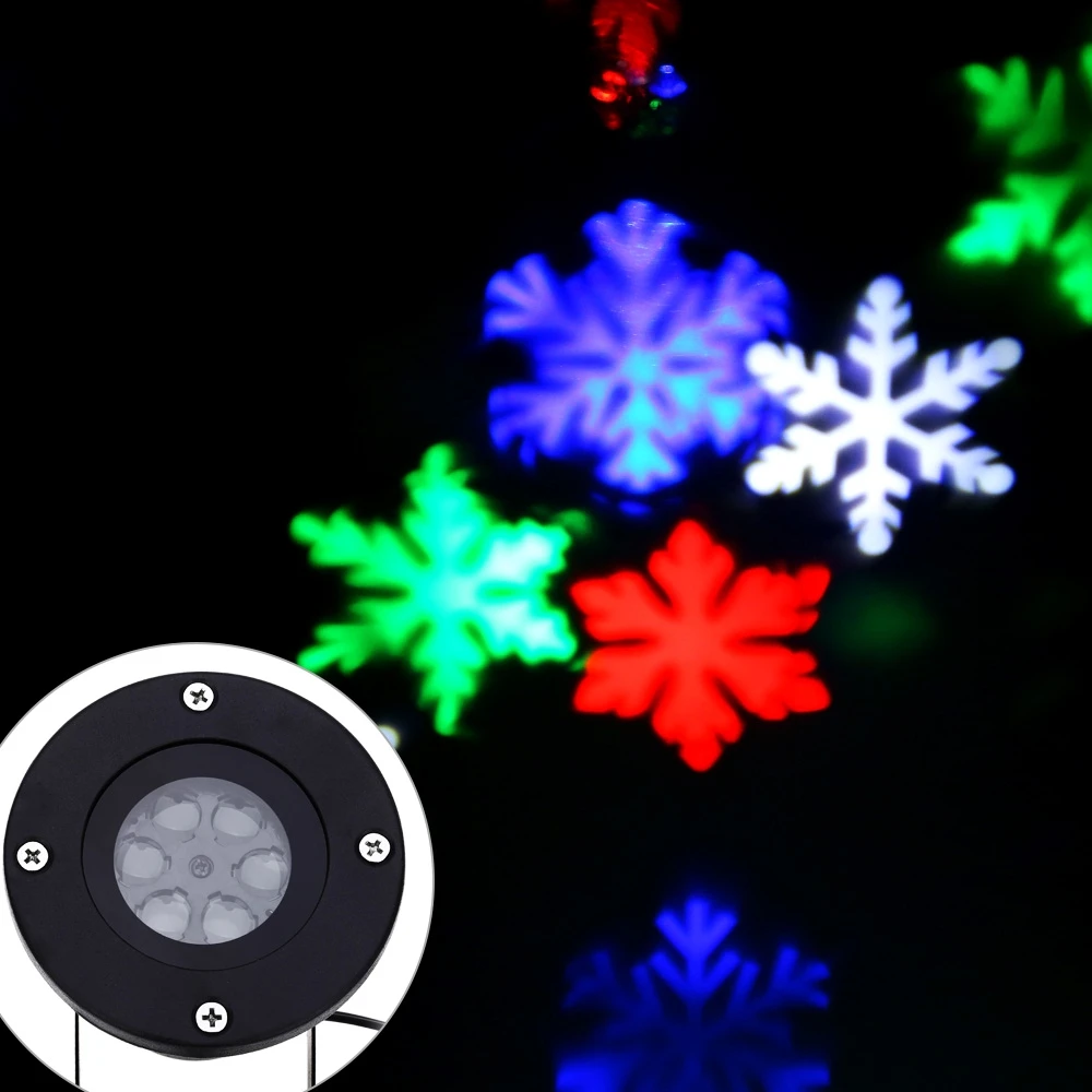 Праздник Рождество лазер снежинка проектор напольный перемещение пейзаж лампа Водонепроницаемый огни диско Аксессуары для дома ЕС