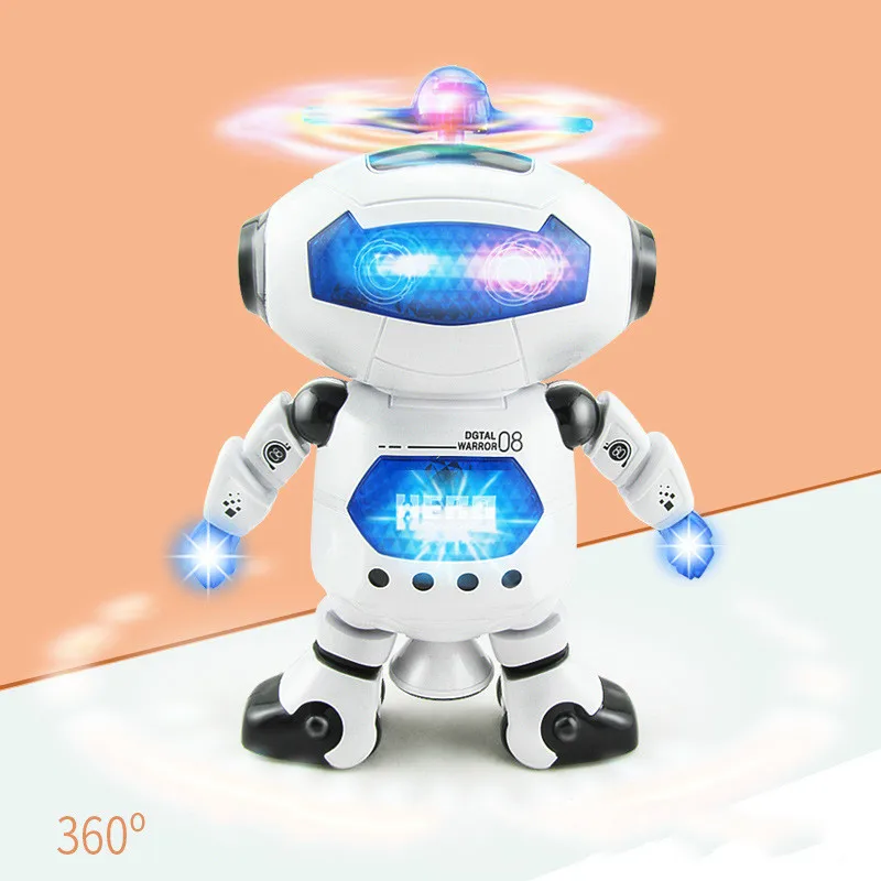Электрический танцующий умный робот игрушечная лампа музыка 360 градусов вращающийся космический Робот Детская игрушка подарок на день рождения Универсальный