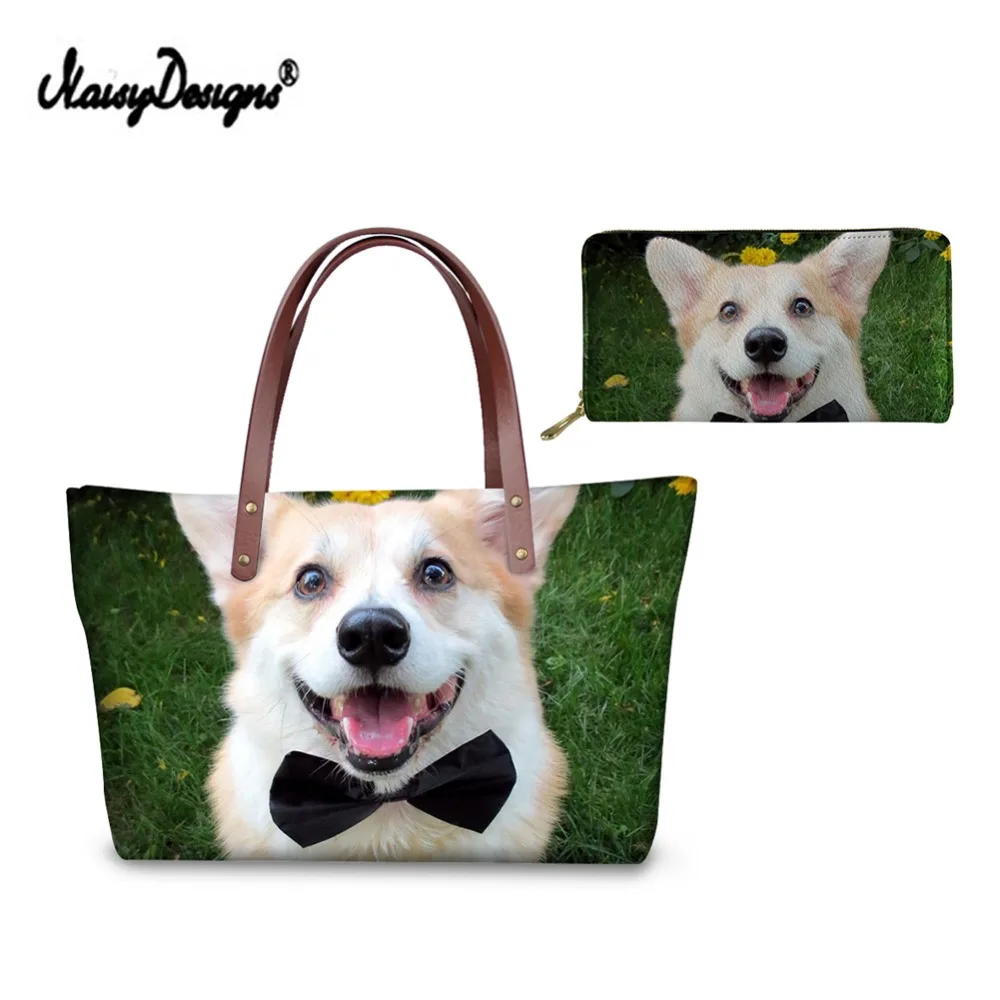 Noisydesigns New Women Shopping Bag 3d Cute Welsh Pembroke Puppy
