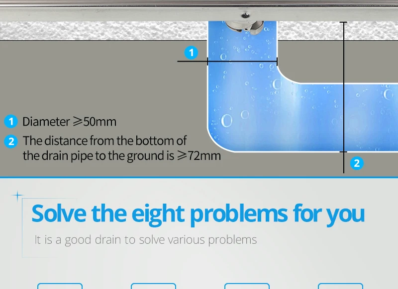 DCAN Stainless Steel Linear Channel Shower Floor Drain Gate 60cm 80cm 100cm 120cm SUS304 Deodorization Type Long Floor Drain (7)