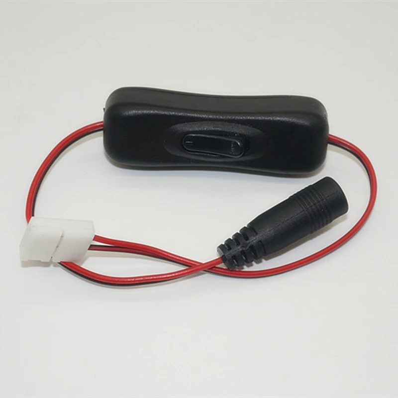 

10/20pcs/lot no welding LED connector with switch button, DC female to 8 10mm 2pin connector connecting single color led strip