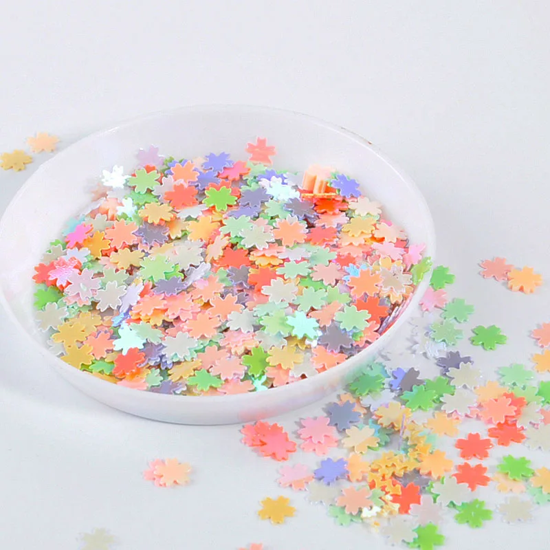 AB Random Mix 10g розовый Сакура Блеск Конфетти из блесток DIY Craft вещи 5 мм голубые Cherry Blossom УФ-украшение из эпоксидной смолы Jewelry заполнения пайетками - Цвет: AB Random Mix