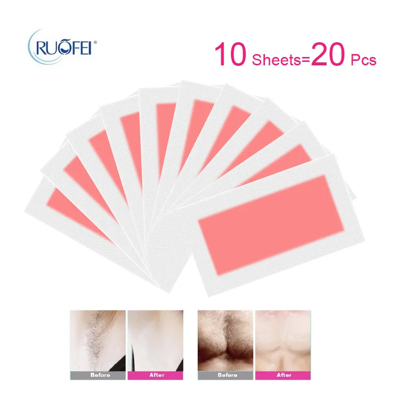 

10 Sheets Cold Hair Removal Wax Strips Double Side Wax Paper for Face/Legs/Body/Bikini Care Free Shipping