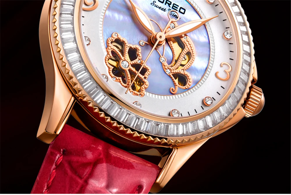 LOREO роскошные женские керамические автоматические механические часы с сапфировым кристаллом 50 м водонепроницаемые наручные часы с премиями посылка