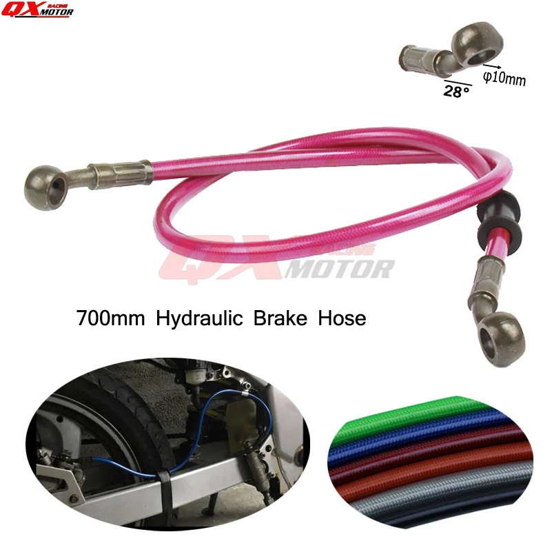 700mm Motorcycle Hydraulic Brake Hose Line Cable 10mm Banjo for rmz yzf