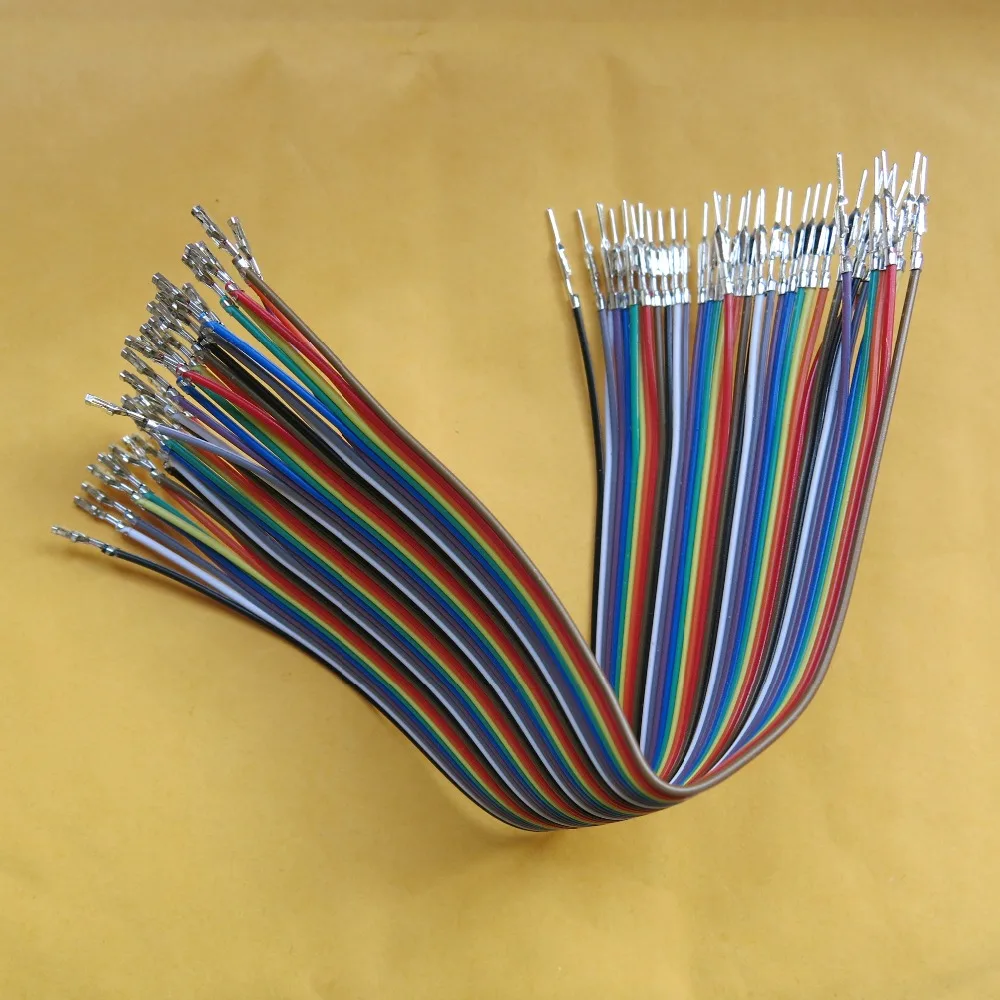 

40pcs/ lot 50cm Dupont Jumper Cable Wire Male-Female Pin Connector 2.54mm Ribbon Rainbow can be customized DIY Kabel